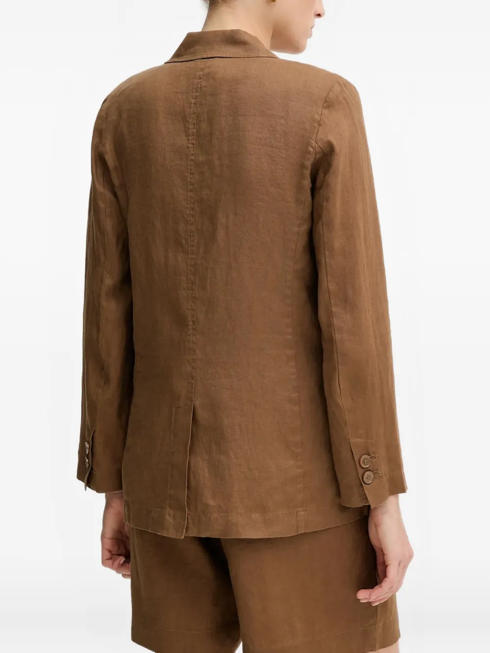 Benetton Notched Lapels Blazer In Brown
