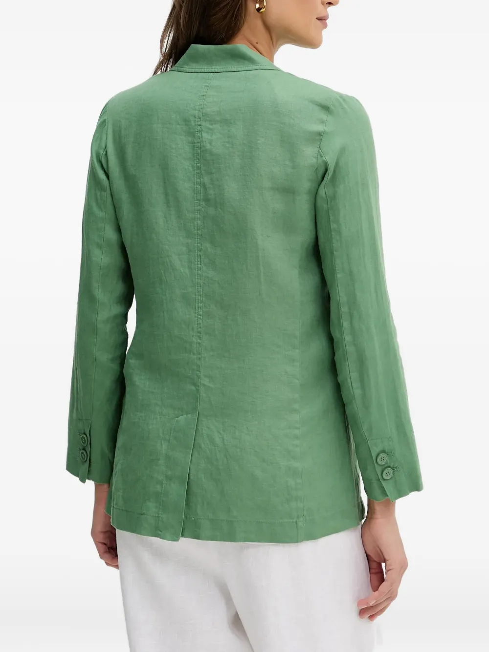 Benetton Linen Blazer In Green