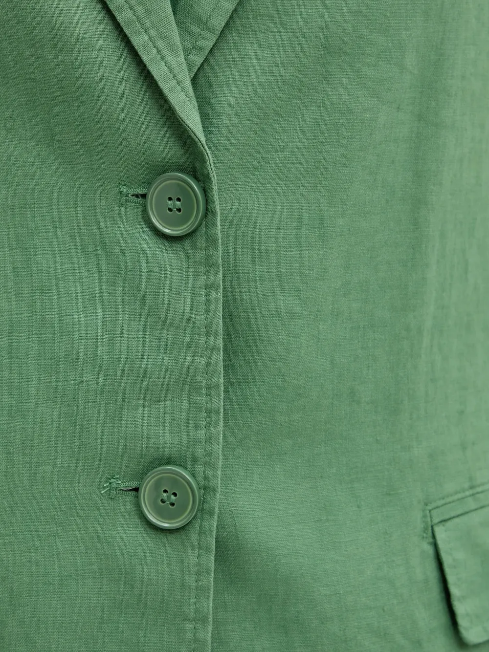 Benetton Linen Blazer In Green
