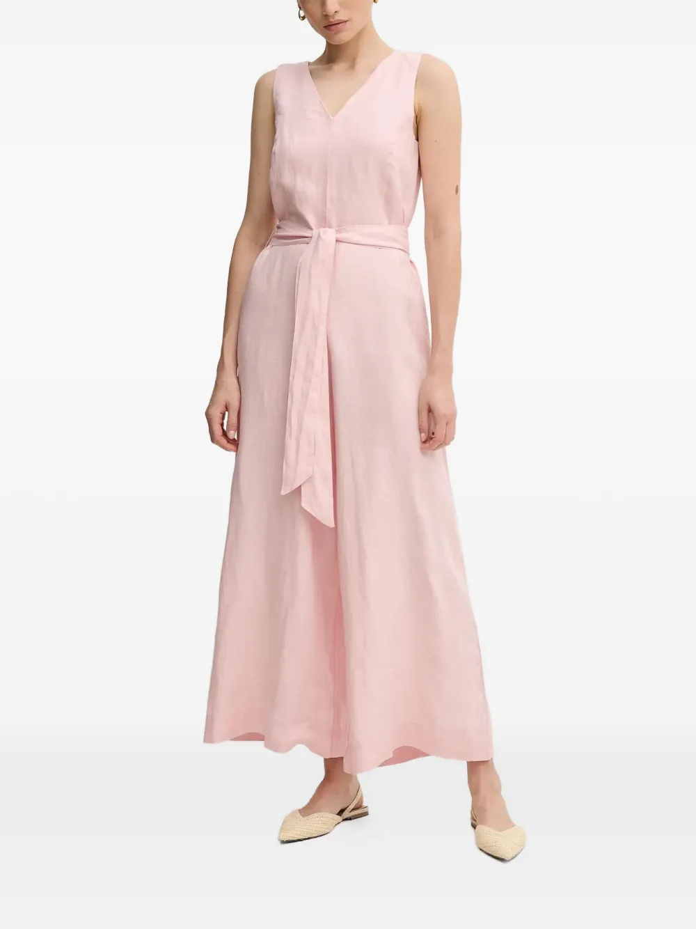 Benetton Jumpsuit met gestrikte taille - Roze