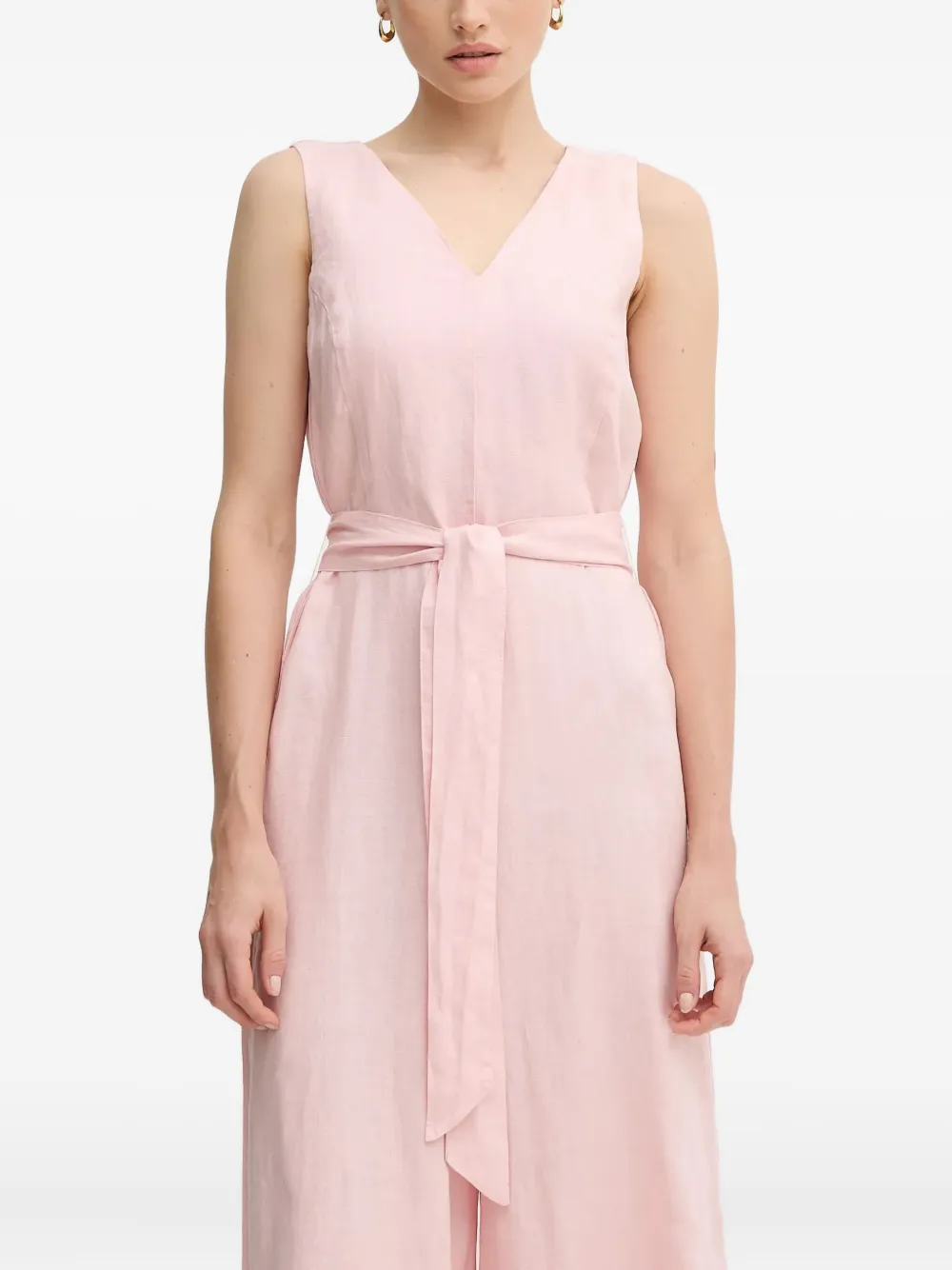 Benetton Jumpsuit met gestrikte taille Roze