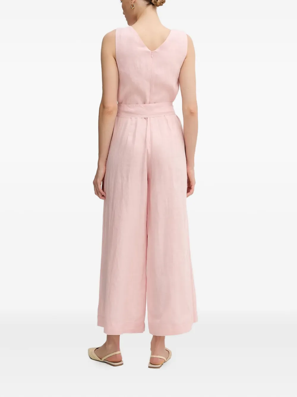 Benetton Jumpsuit met gestrikte taille Roze