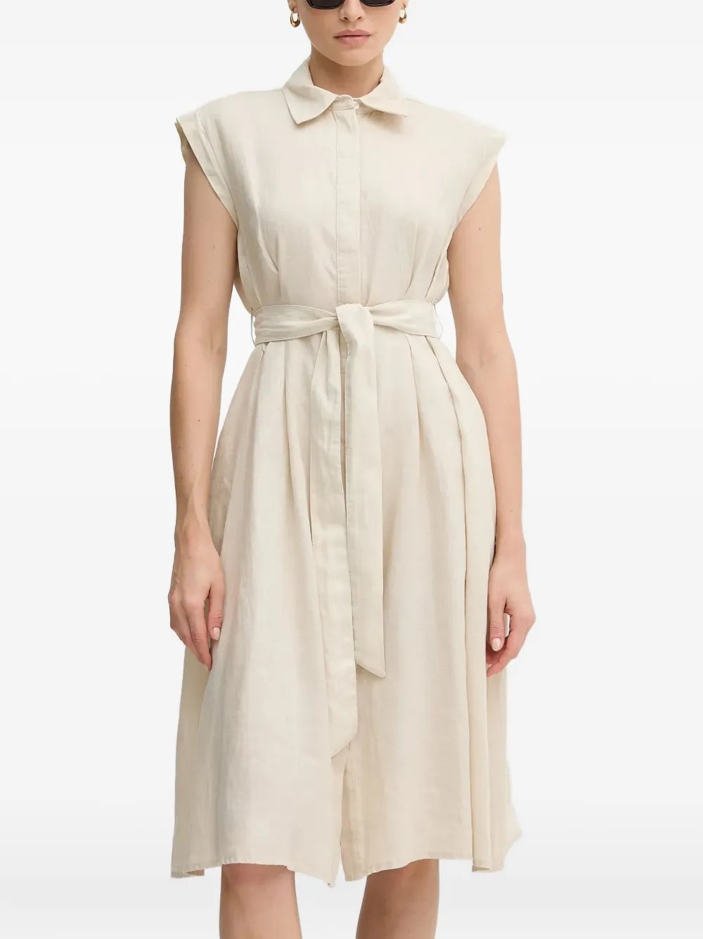 Benetton vestido midi con cinturón | neutro | Image 1