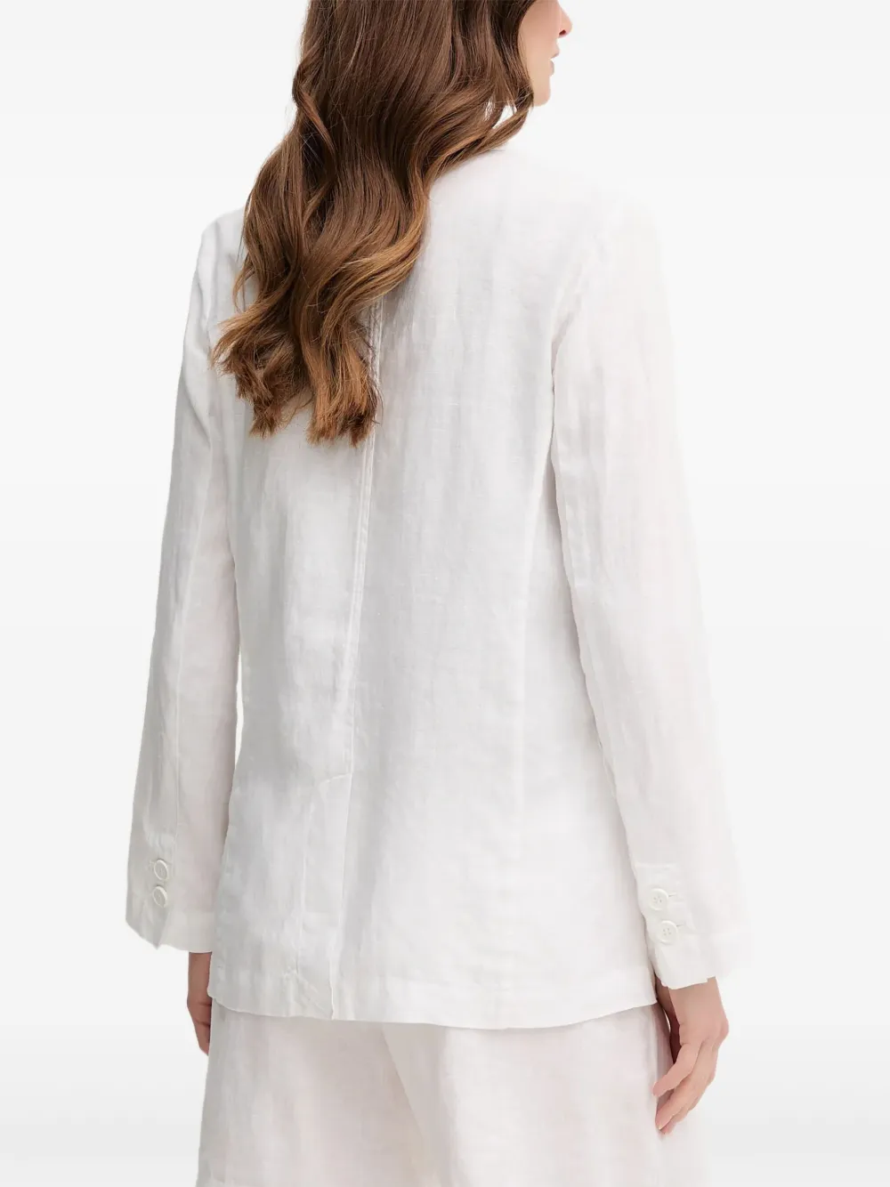 Benetton Linen Blazer In White