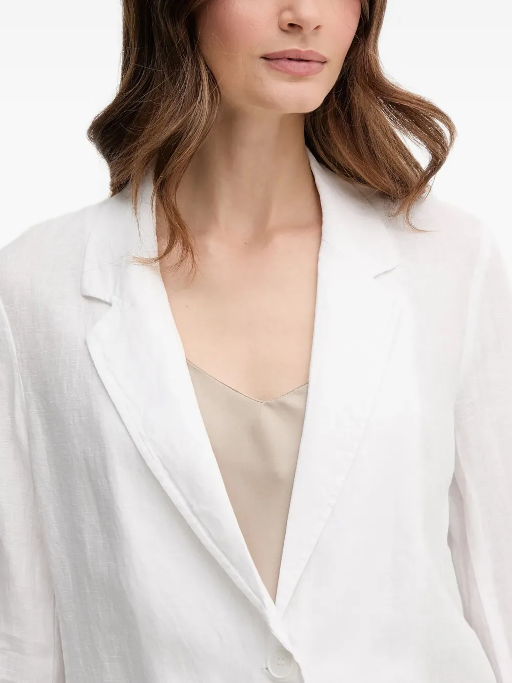 Benetton Linen Blazer In White