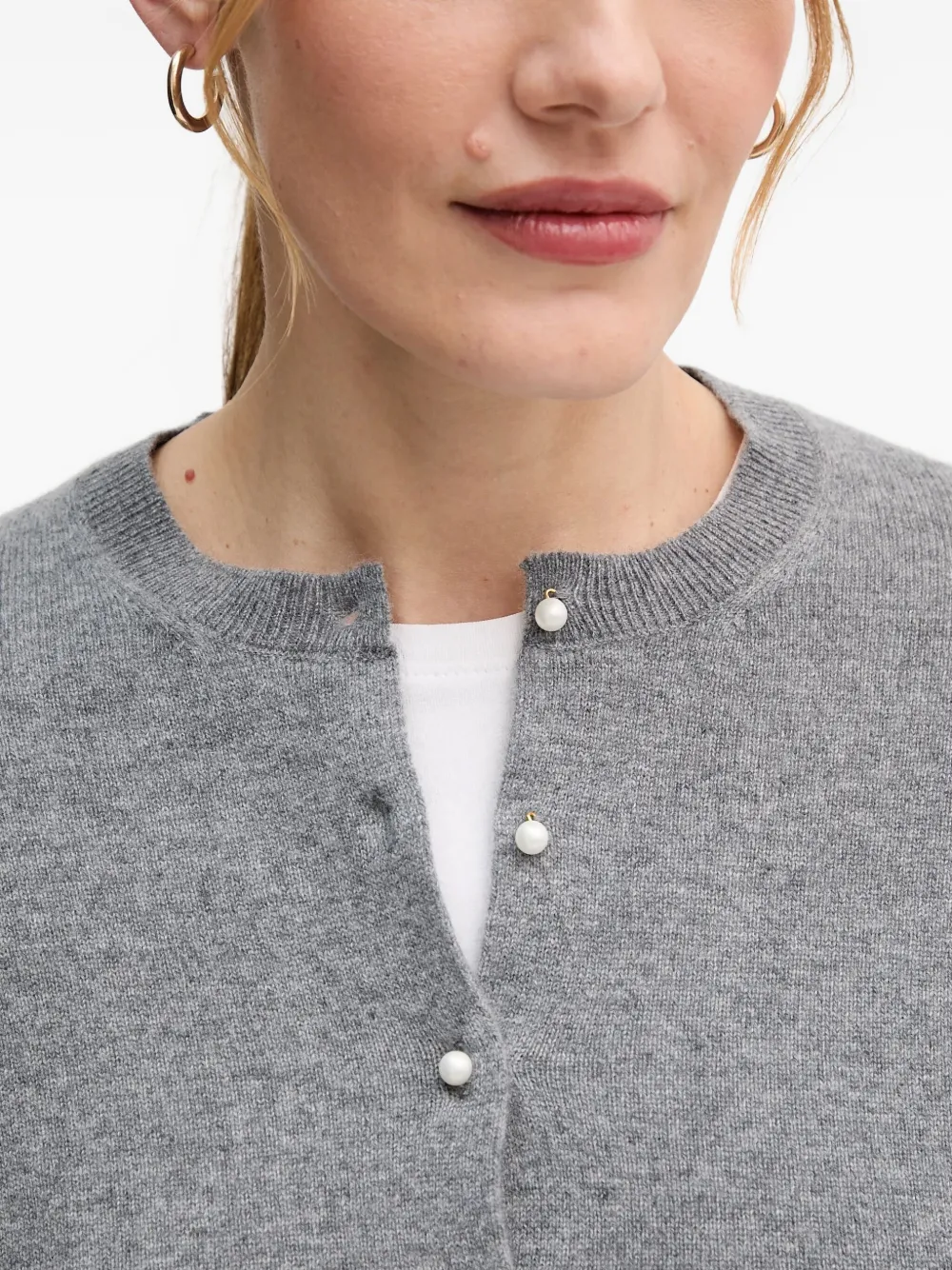 Benetton Button-up Cardigan In Gray