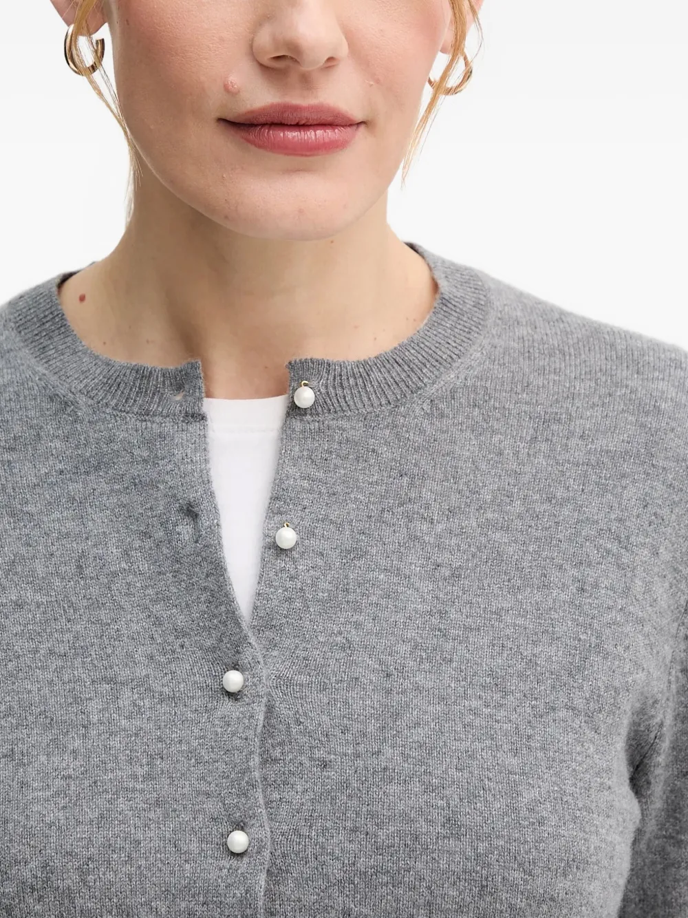 Benetton Button-up Cardigan In Gray