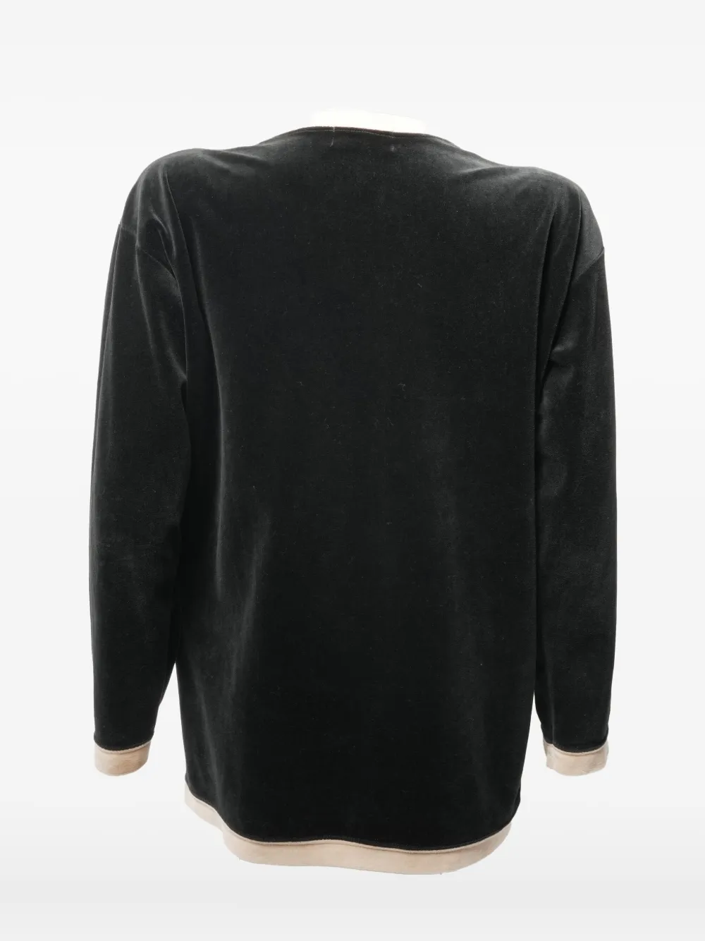 Pre-owned Fendi 1990-2000s Logo-detail Velvet T-shirt In Black