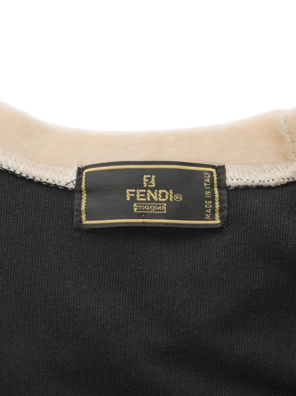 Pre-owned Fendi 1990-2000s Logo-detail Velvet T-shirt In Black