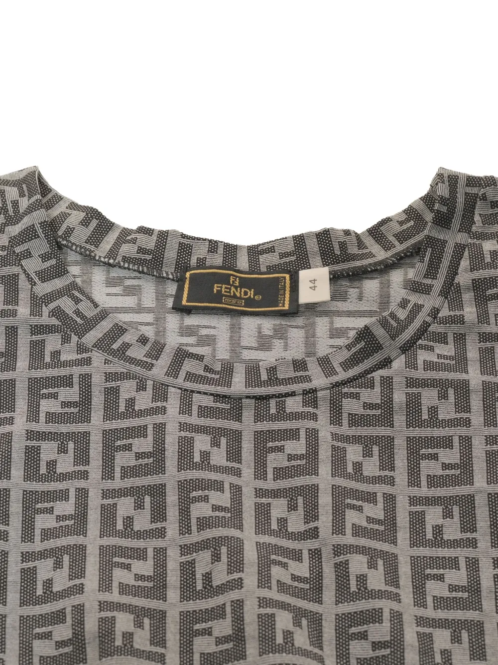 Pre-owned Fendi 1980-1990 Zucchino Sleeveless Dress In Gray
