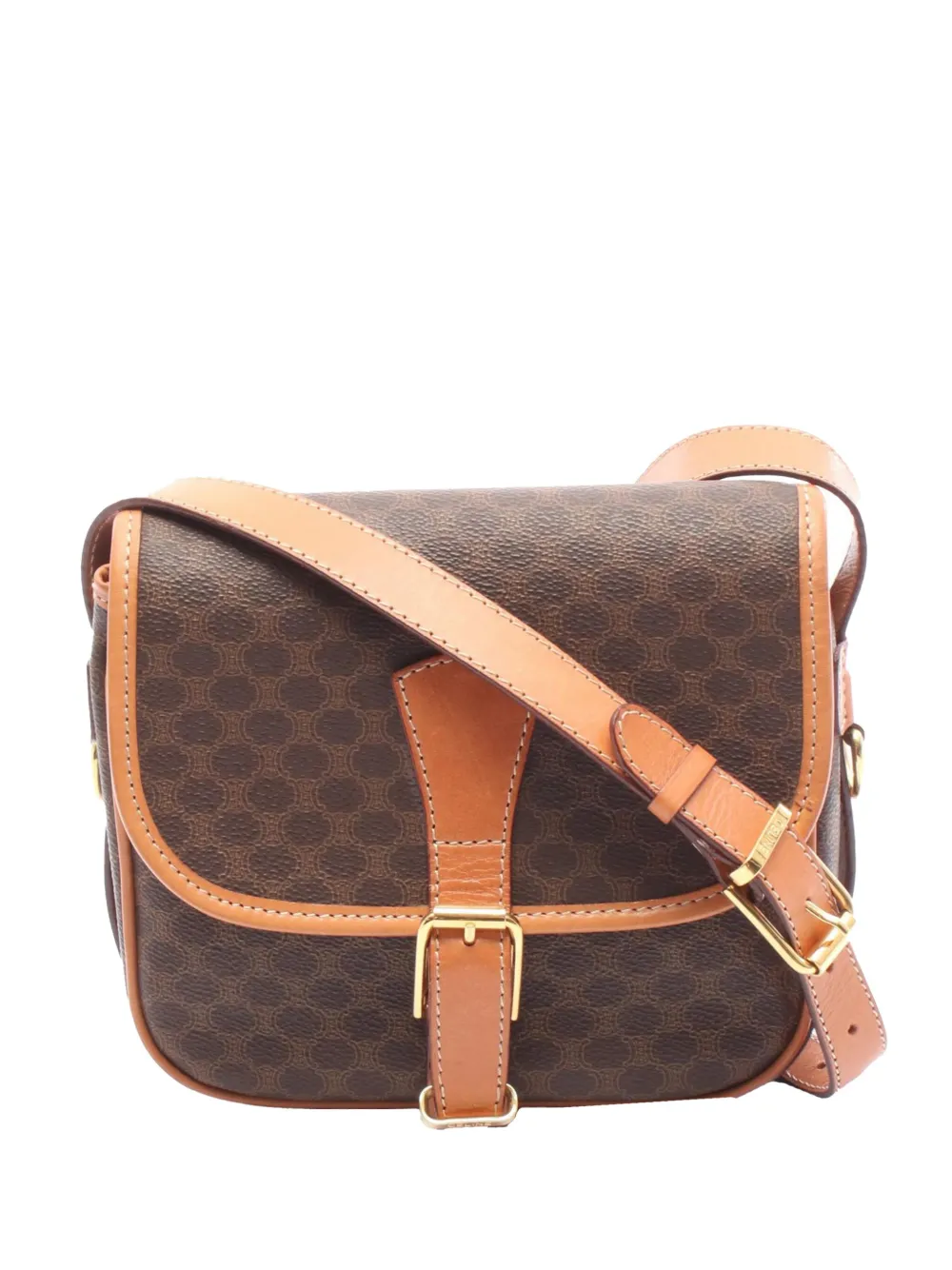 Celine Pre-Owned 2000-2025 Macadam Coated Canvas crossbody bag - ブラウン Celine Pre-Owned 2000-2025 Macadam Coated Canvas crossbody bag - ブラウン
