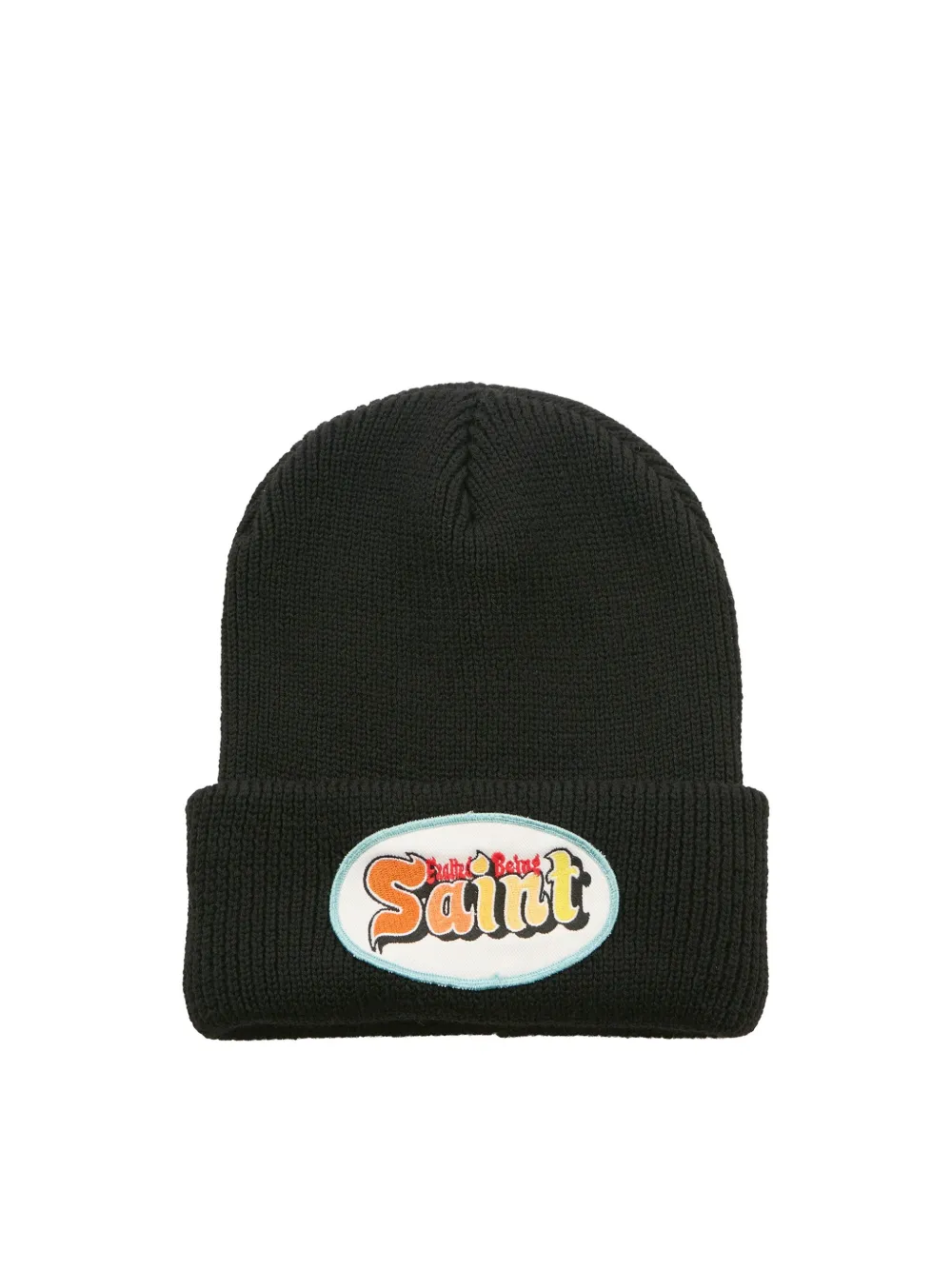 Saint Mxxxxxx Logo-patch Beanie Hat In Black