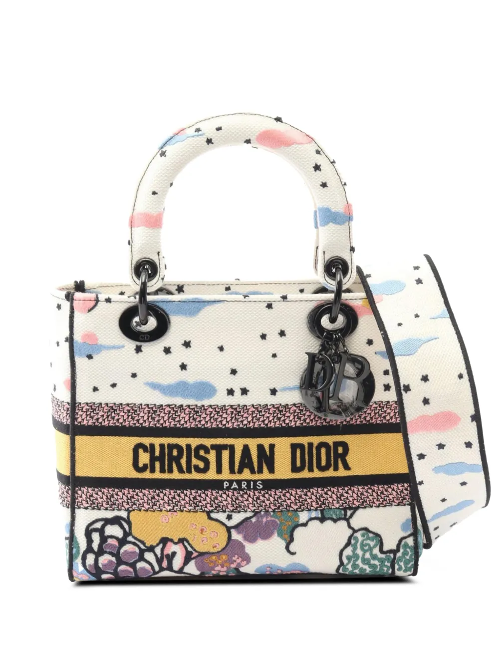 Christian Dior Pre-Owned 2021-2025 ミディアム エンブロイダリーキャンバス Ciel De Reve Christian Dior Pre-Owned 2021-2025 ミディアム エンブロイダリーキャンバス Ciel De Reve