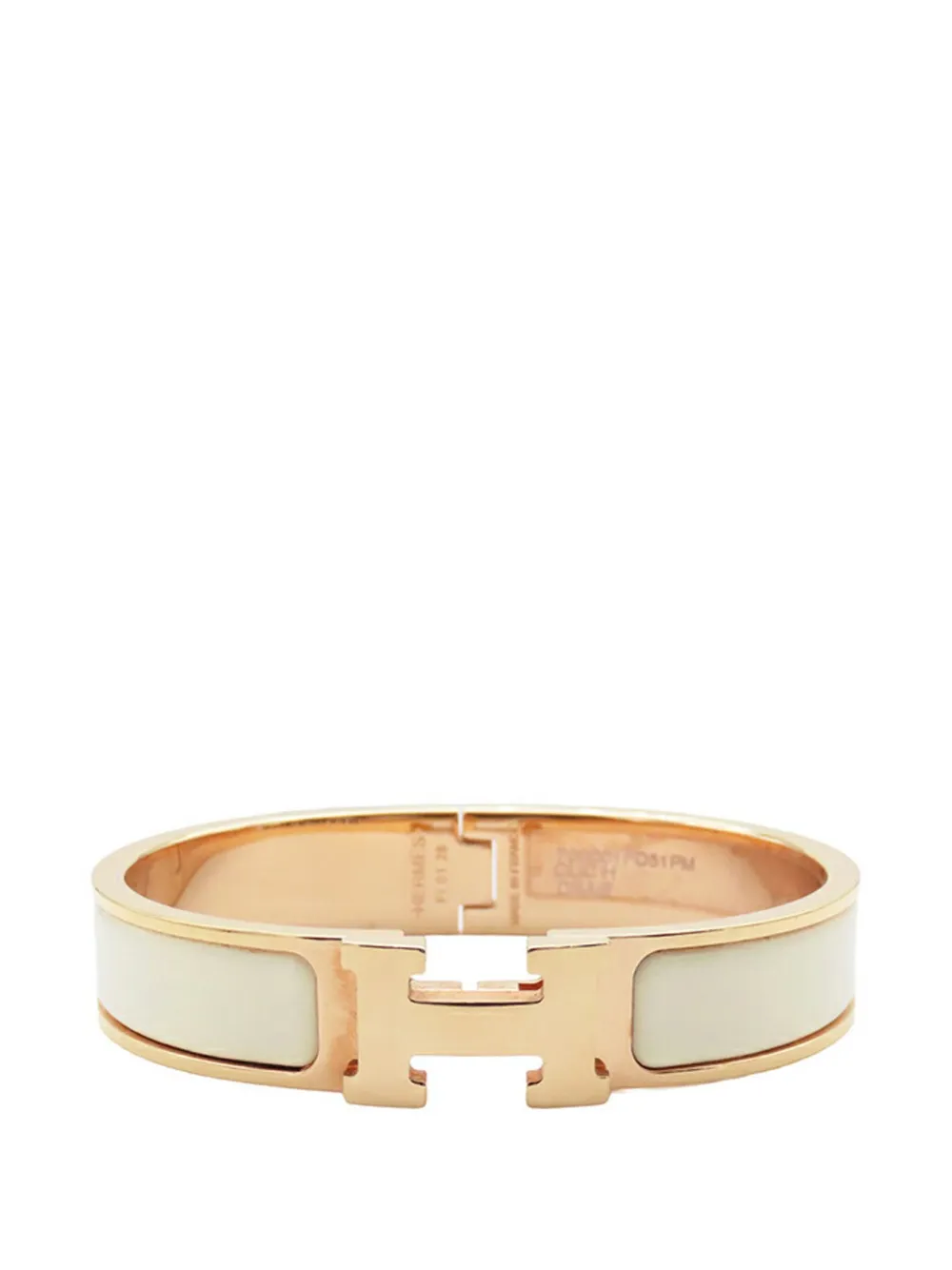 Hermès Pre-Owned Bracciale rigido stretto Clic H PM con design smaltato 2010-2025 - Bianco