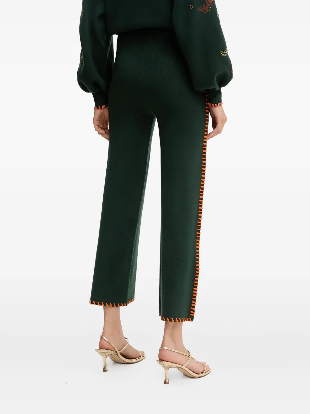 Never Fully Dressed Stitch-detail Trousers In Green