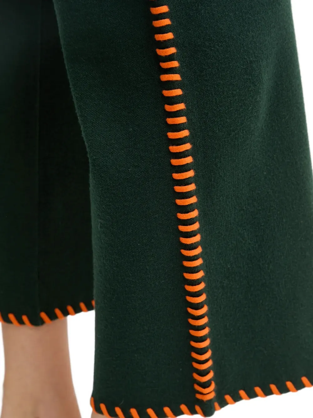 Never Fully Dressed Stitch-detail Trousers In Green