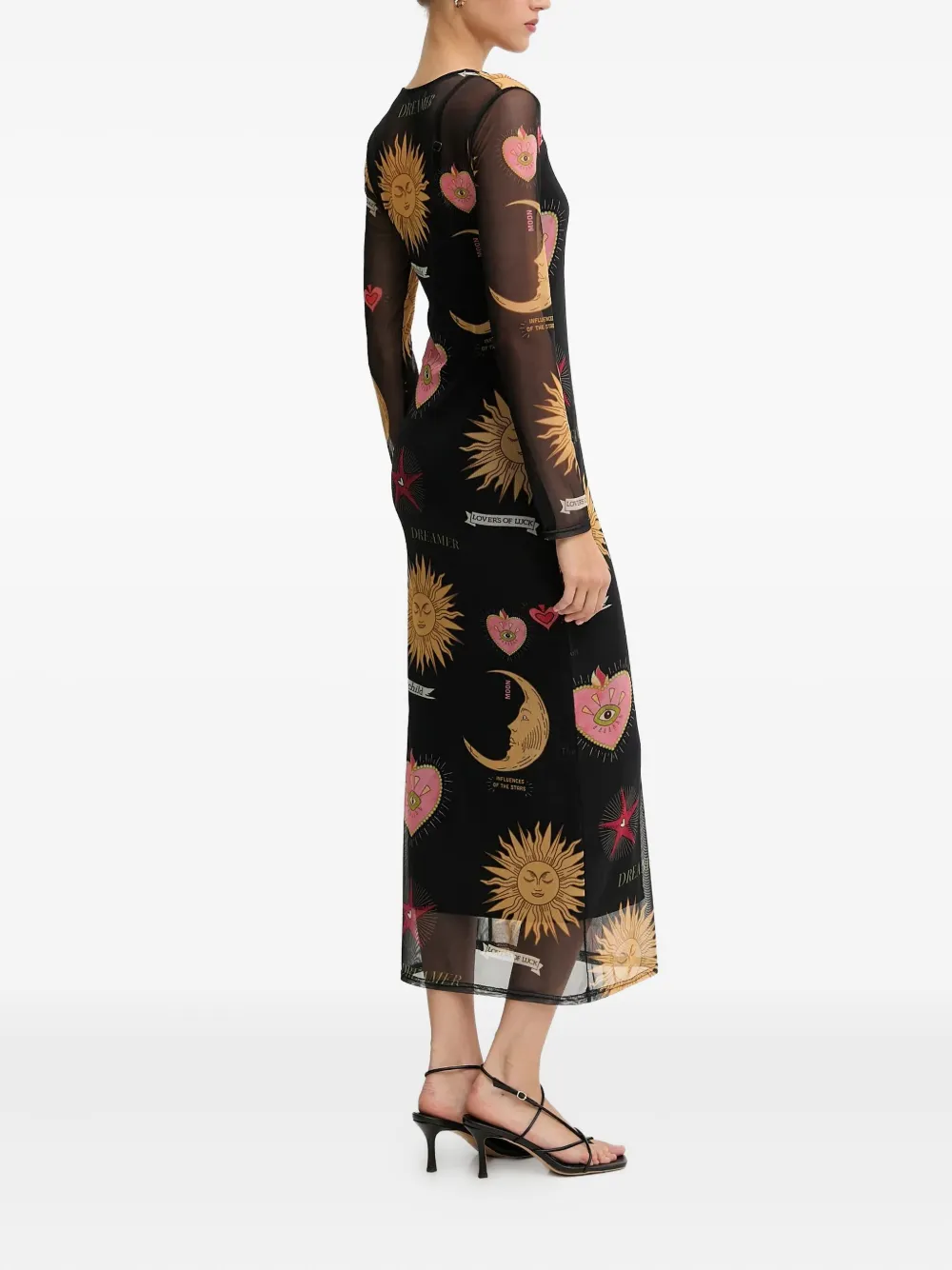 NEVER FULLY DRESSED Midi-jurk met lange mouwen Zwart