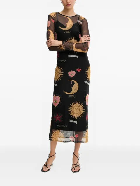 NEVER FULLY DRESSED vestido midi manga larga