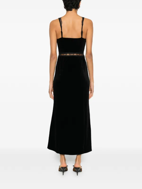 NEVER FULLY DRESSED lace-panel Midi Dress | Black | FARFETCH BH