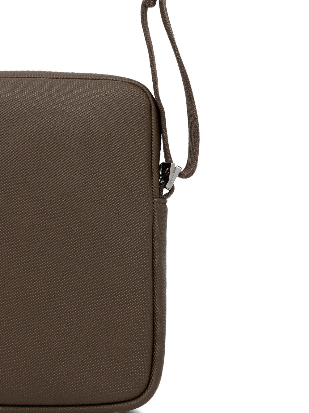  Lacoste Textured Logo Cross Body Bag - Brown 