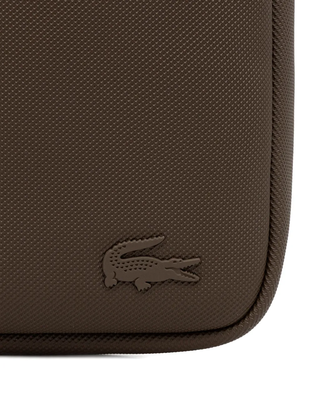 textured logo cross body bag