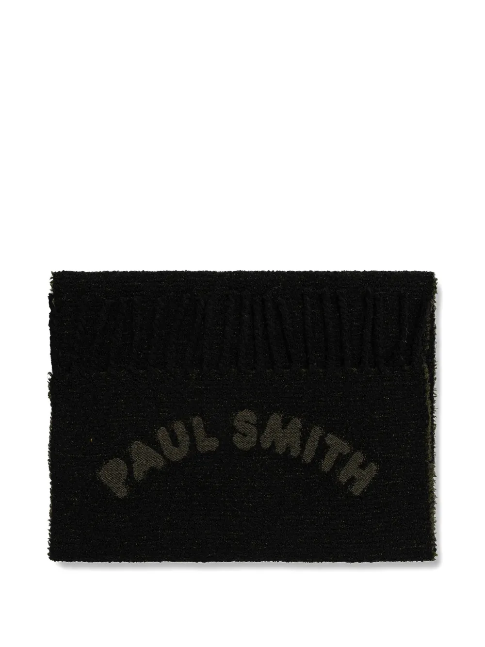 Paul Smith fringed logo scarf - Zwart