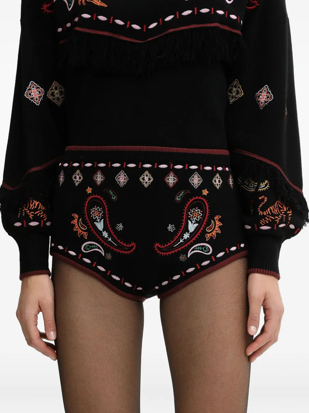 Never Fully Dressed Embroidered-detail Shorts In Black