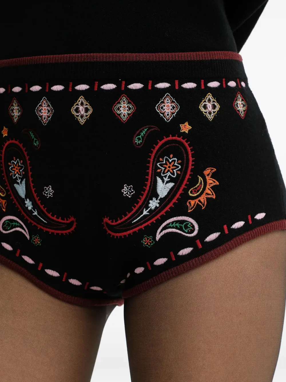 Never Fully Dressed Embroidered-detail Shorts In Black