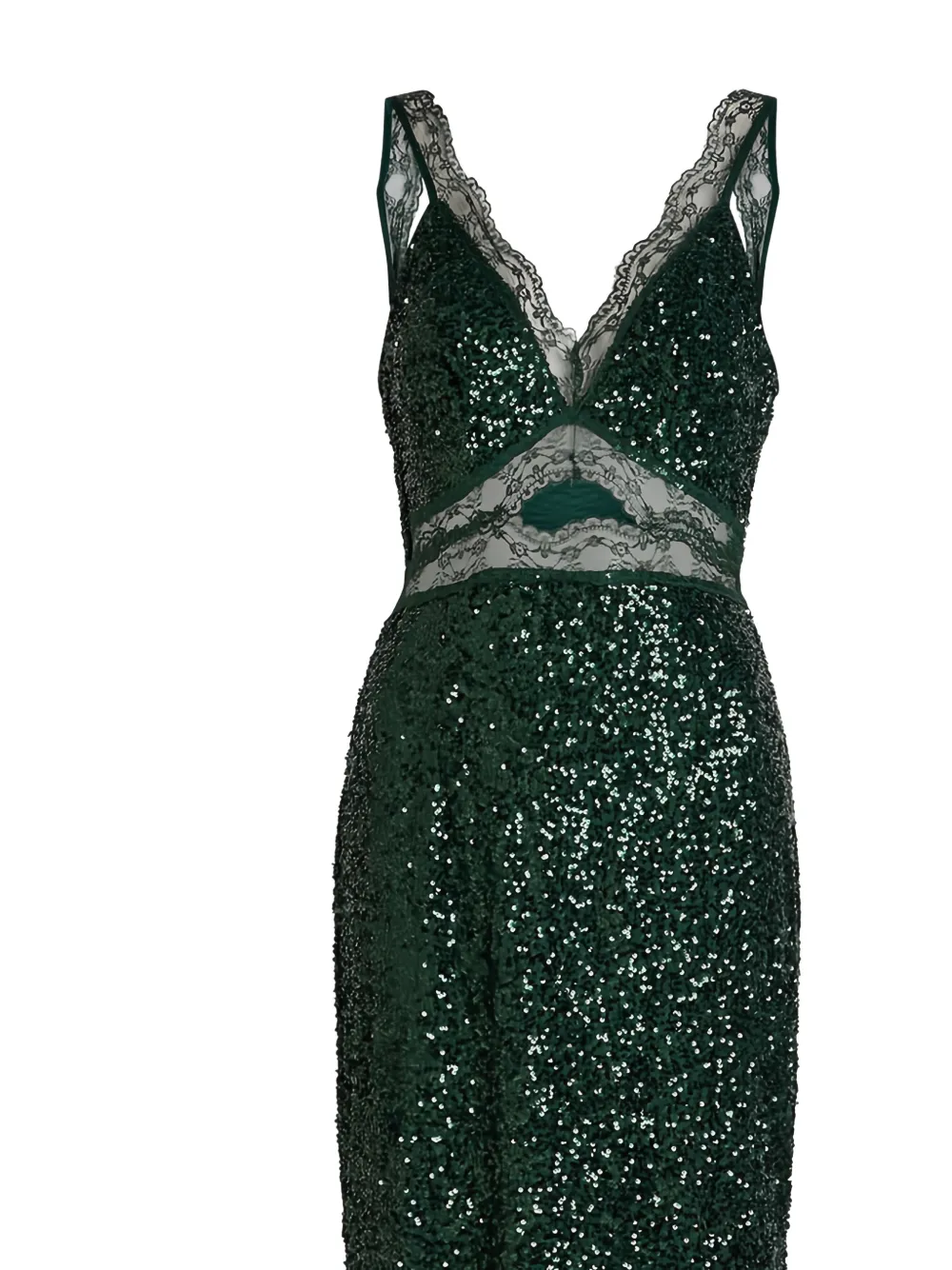 Sequin Lace-Detail Midi Dress