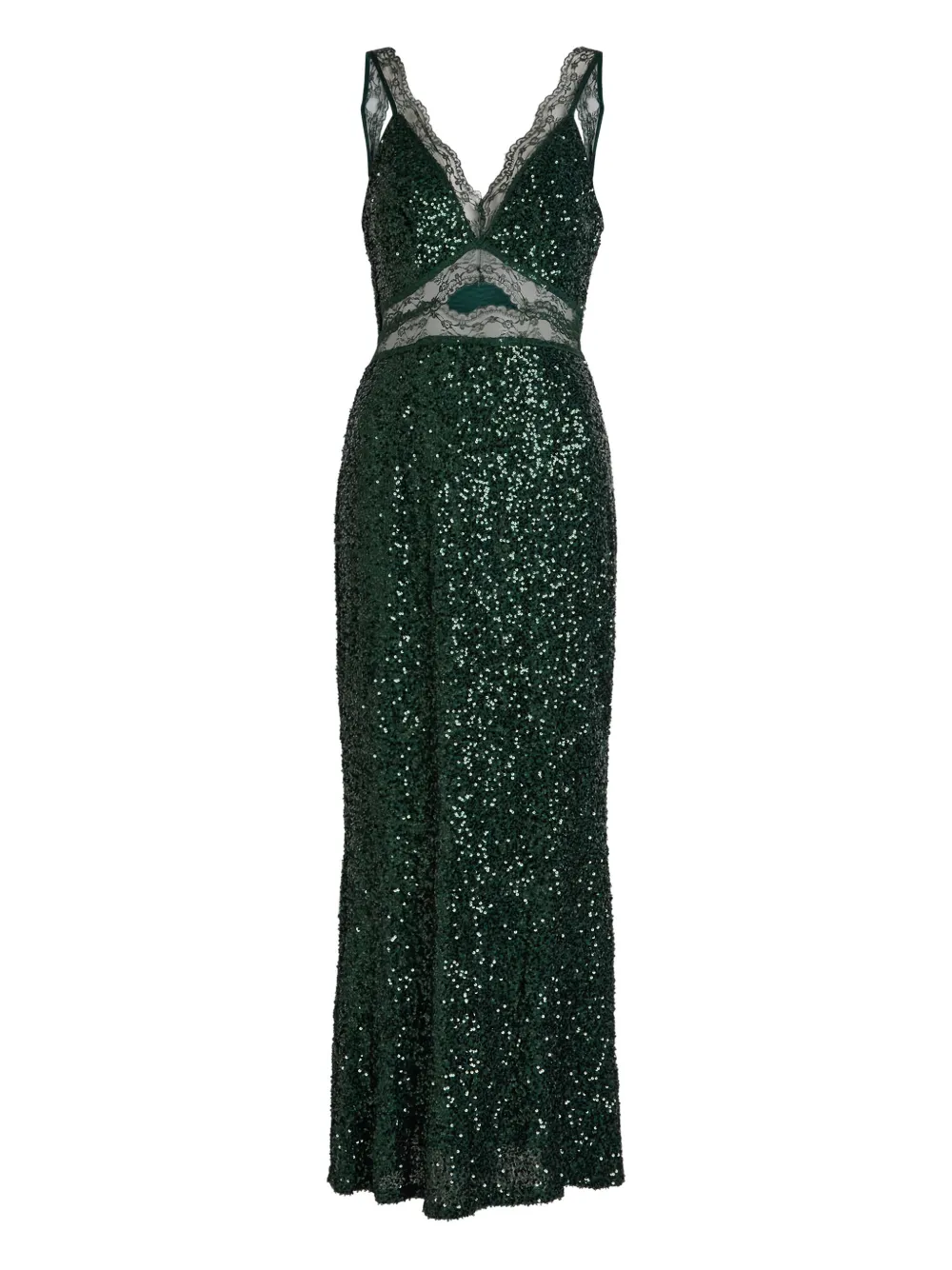 Sequin Lace-Detail Midi Dress