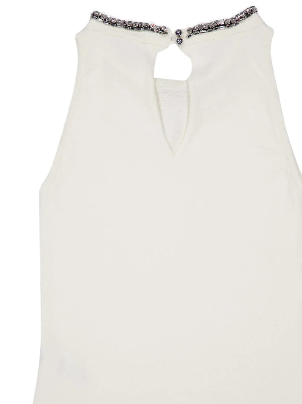 Rabanne Verfraaide mouwloze tanktop Beige