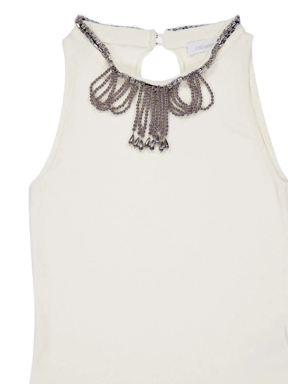 Rabanne Verfraaide mouwloze tanktop Beige