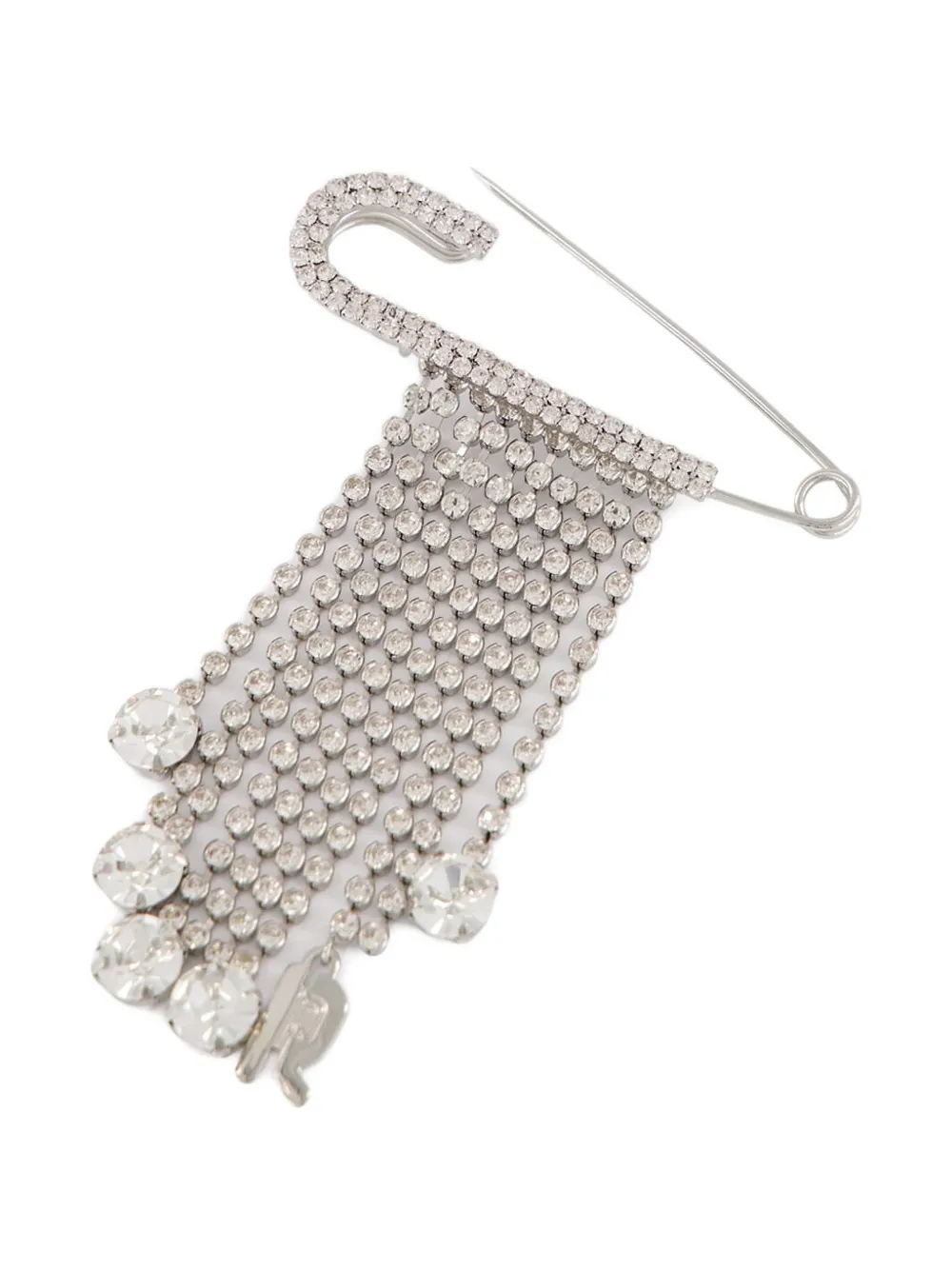 Rabanne crystal-embellishment pin charm - Zilver