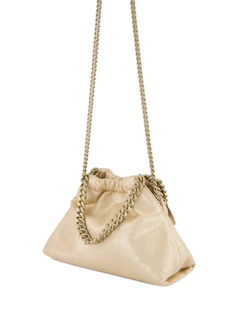 Stella Mccartney Mini Falabella Drawstring Chain-strap Shoulder Bag In Neutral
