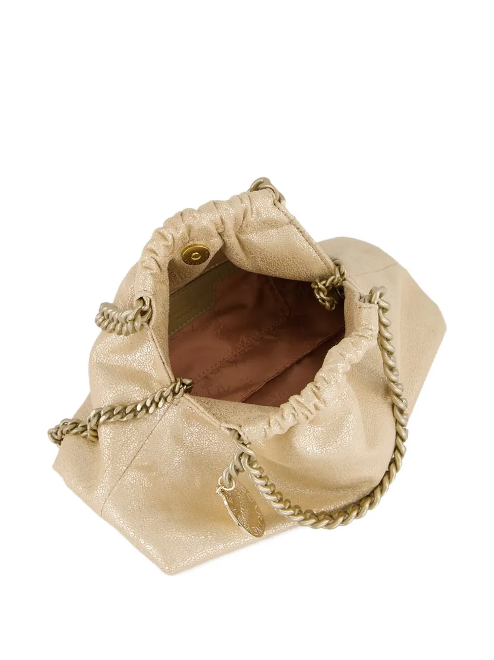 Stella McCartney mini Falabella drawstring chain-strap shoulder bag - Beige