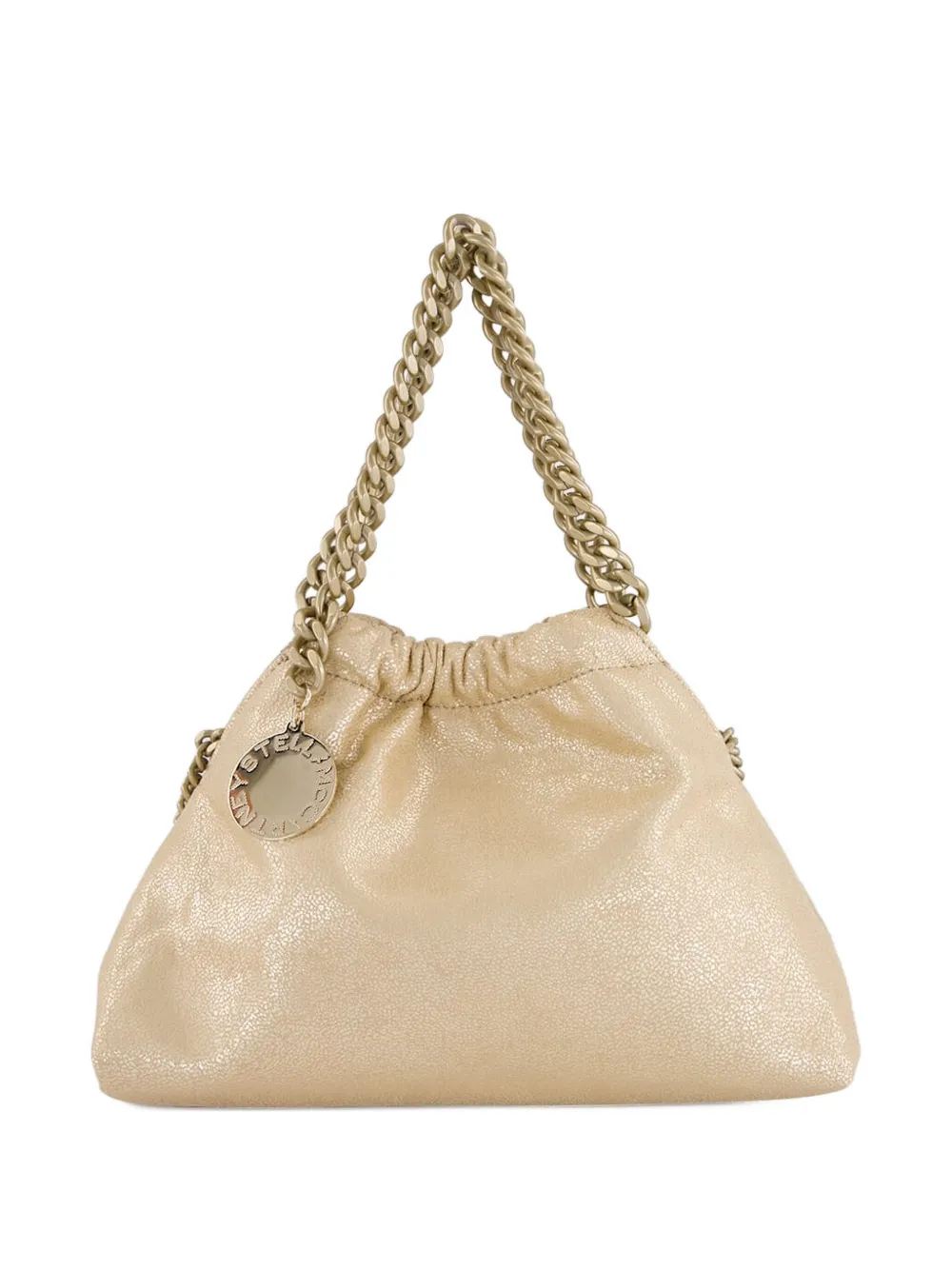 Stella Mccartney Mini Falabella Drawstring Chain-strap Shoulder Bag In Neutral