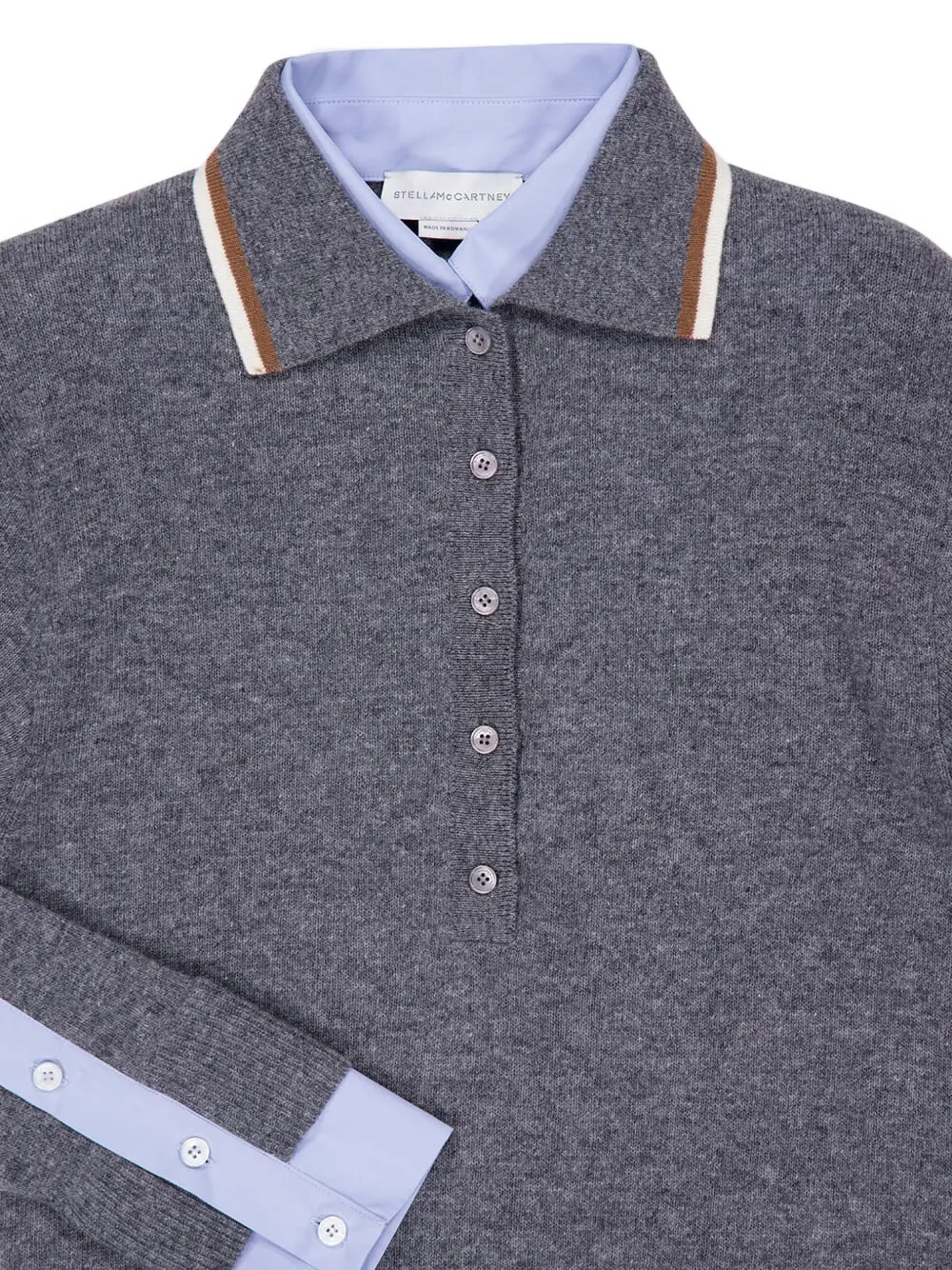  Stella Mccartney Melange Polo Top - Grey 
