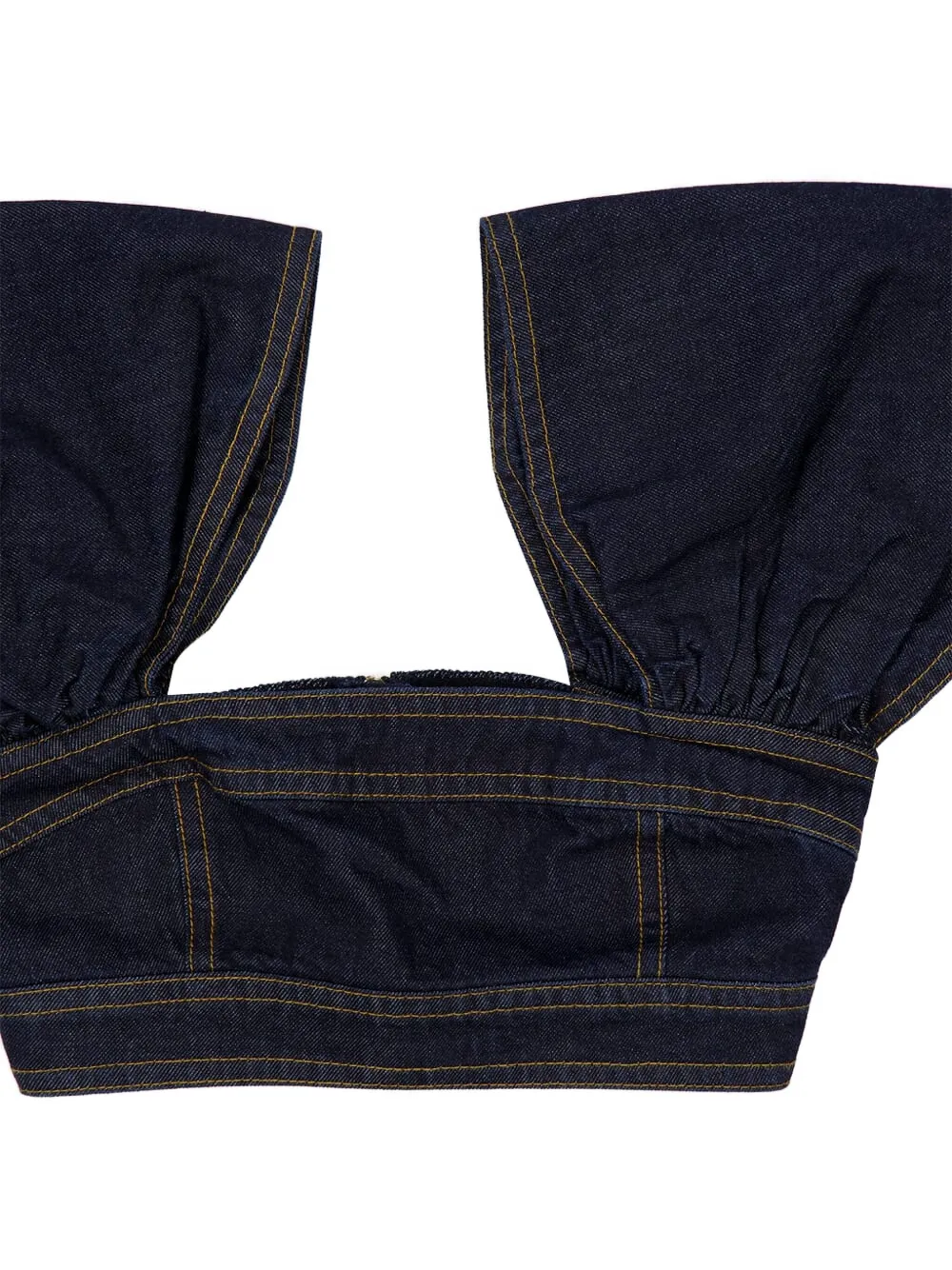 Zimmermann Rebellion Puffed-sleeve Denim Top In Blue