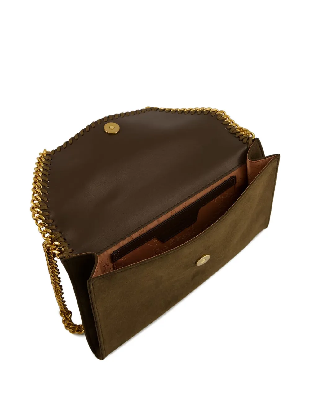 Stella Mccartney Falabella Suede Chain Shoulder Bag In Brown