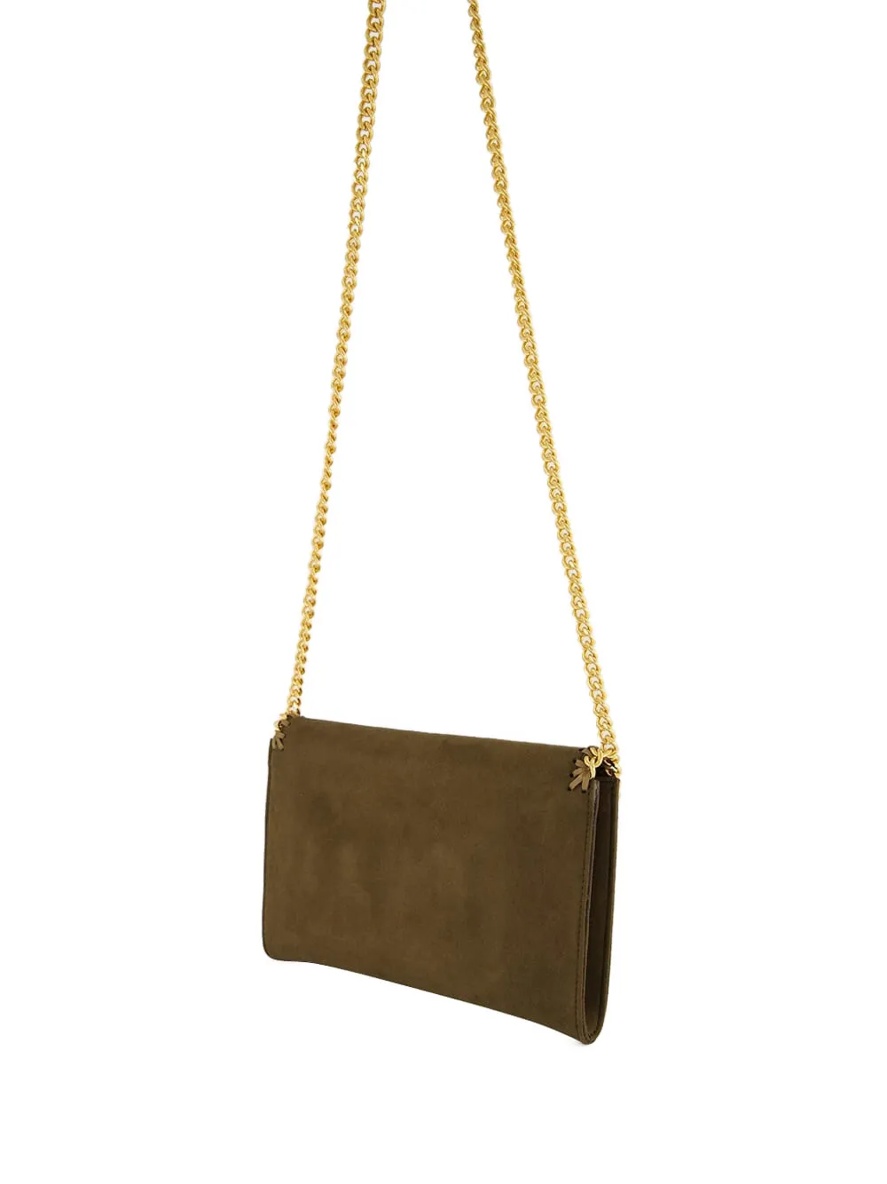 Stella Mccartney Falabella Suede Chain Shoulder Bag In Brown