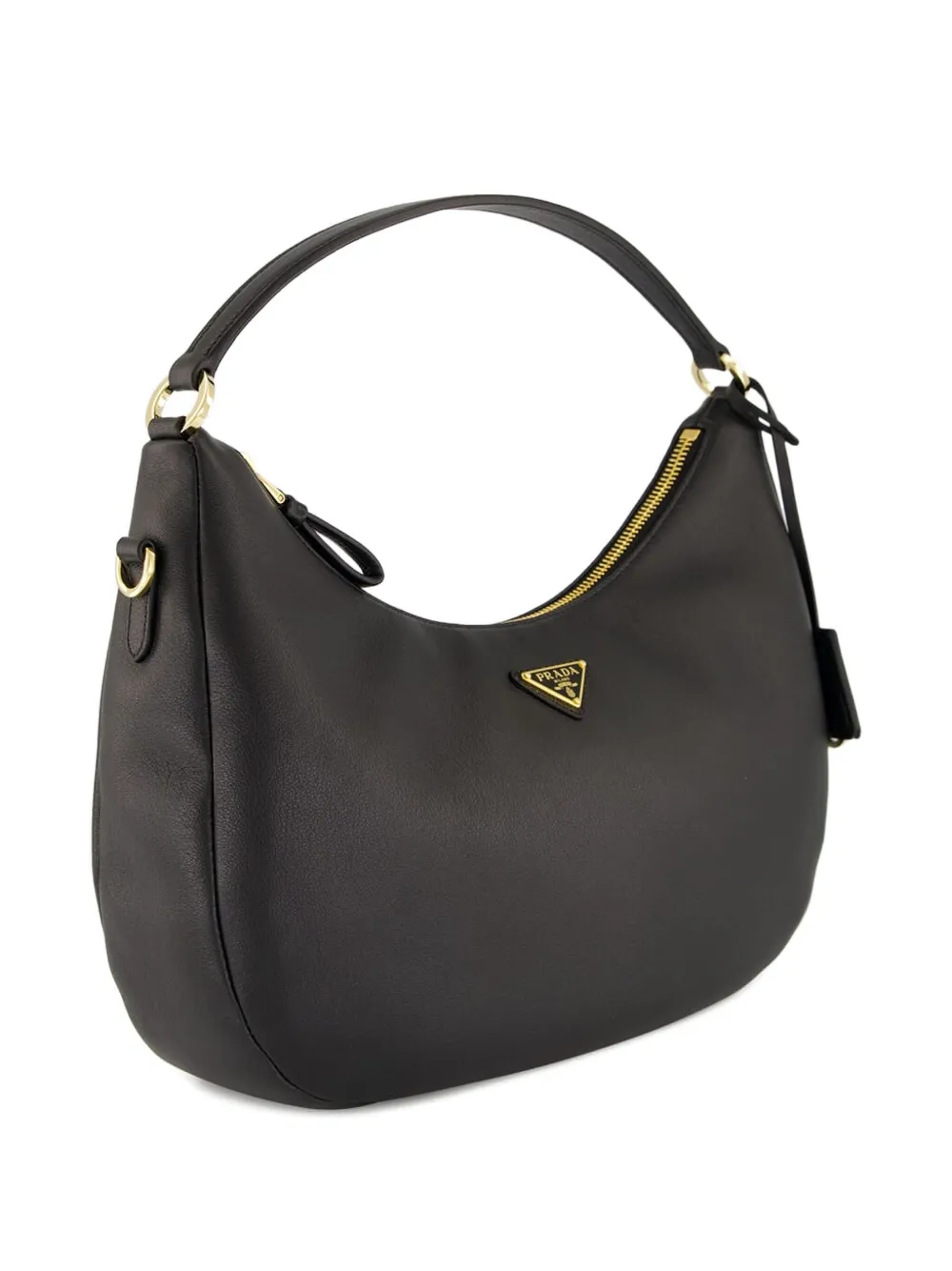 Prada zip leather shoulder bag - Zwart