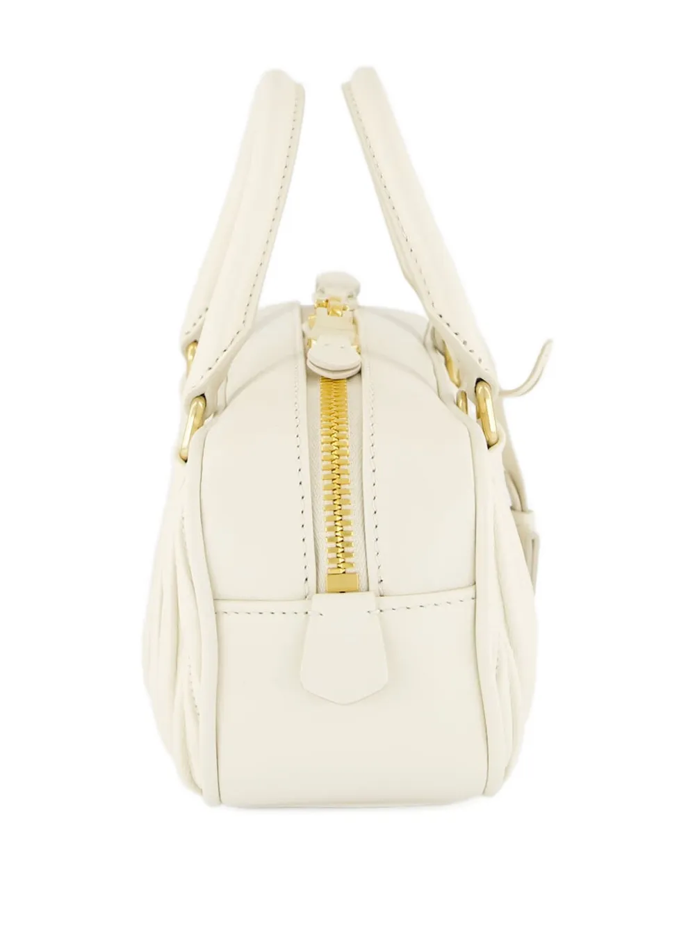 Miu Arco leren shopper Beige