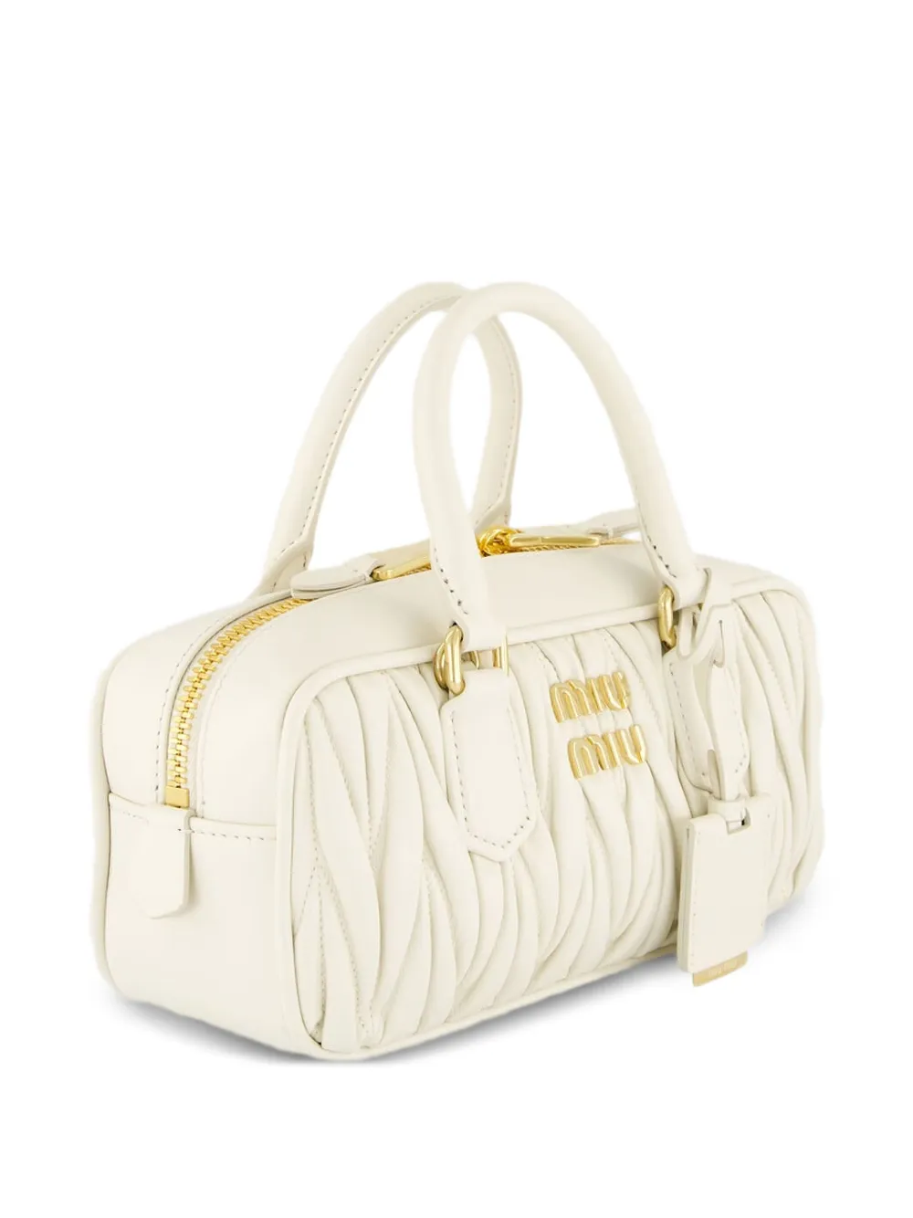 Miu Arco leren shopper Beige