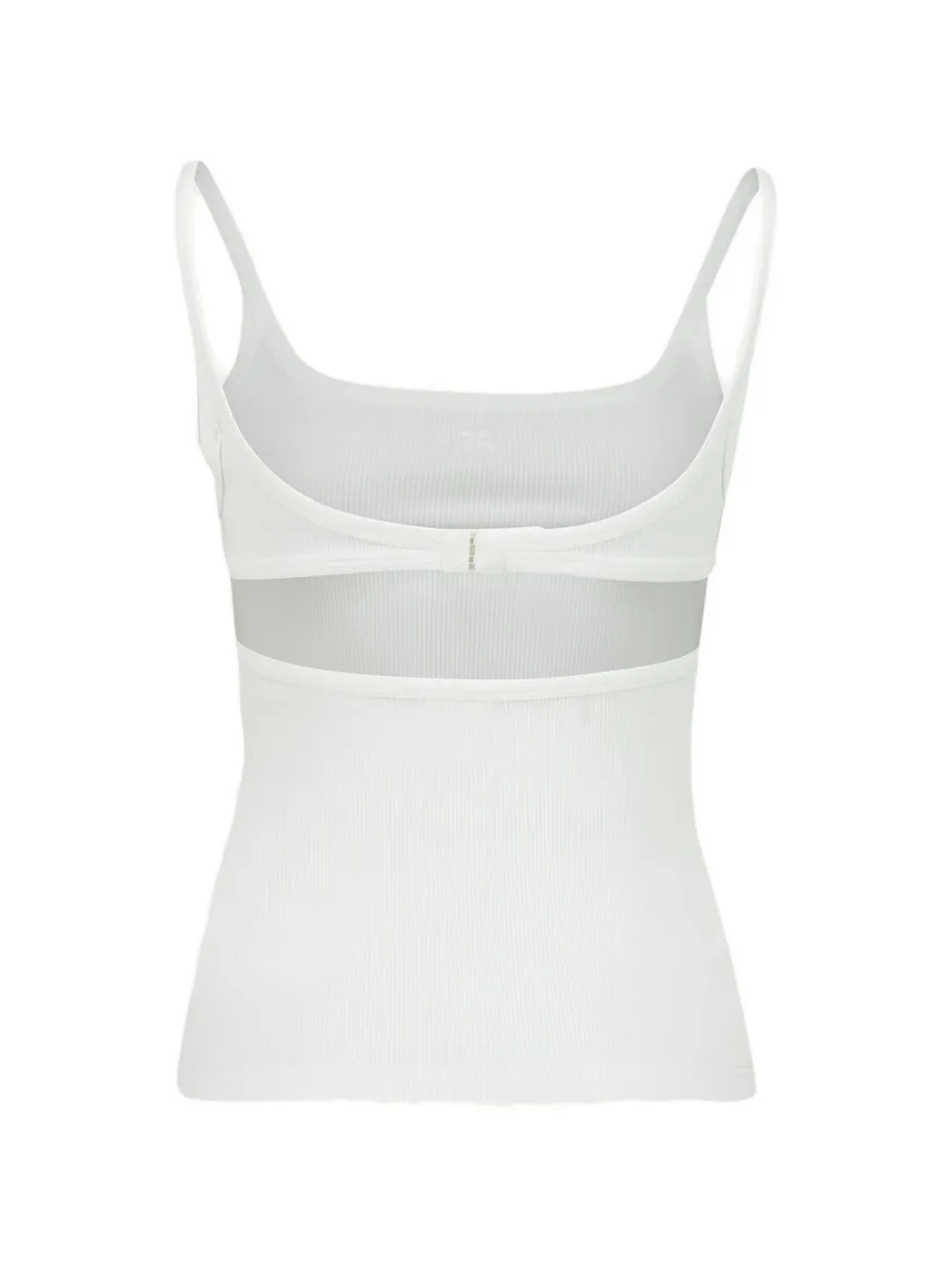 Courrèges 90's geribbelde tanktop met uitgesneden details Wit