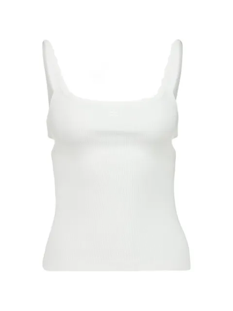 Courrèges camiseta de canalé con aberturas años 90