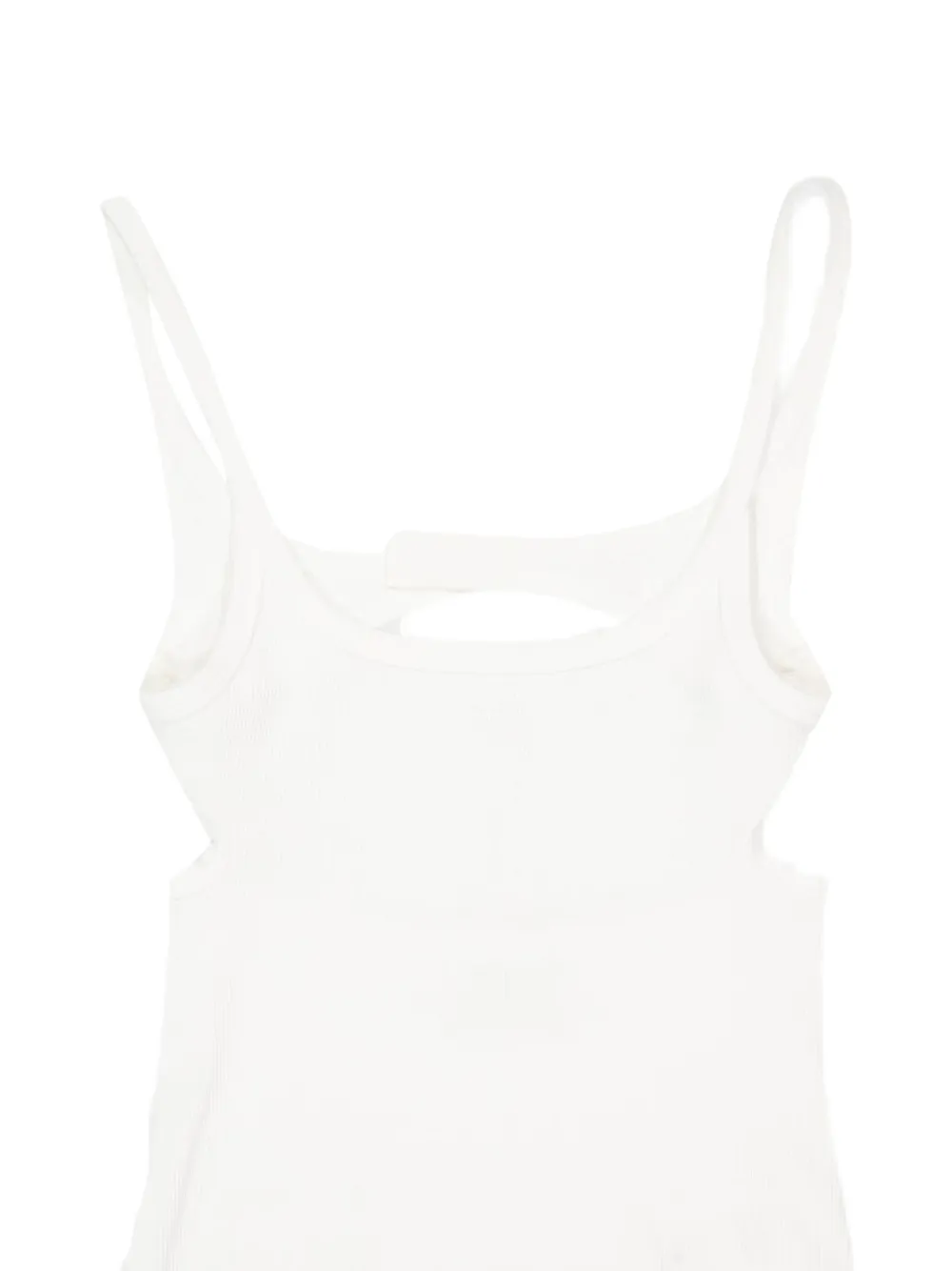 Courrèges 90's geribbelde tanktop met uitgesneden details Wit