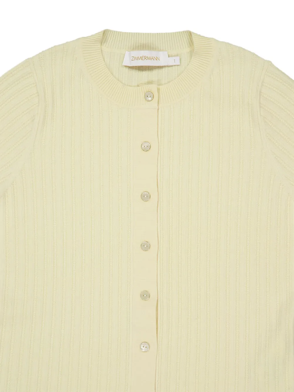 Zimmermann Wool Cardigan In Yellow