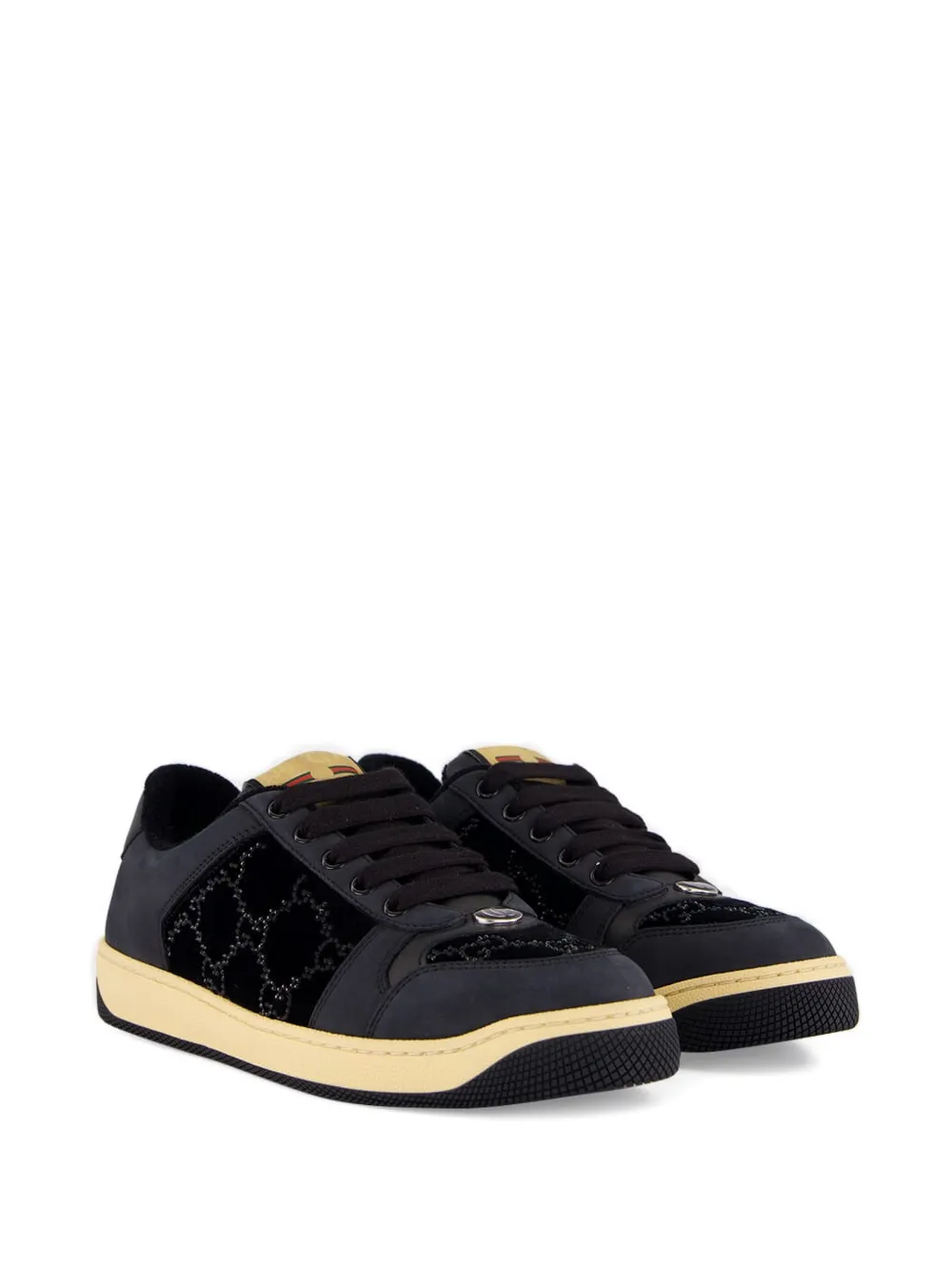 Gucci logo-detail quilted sneakers Zwart