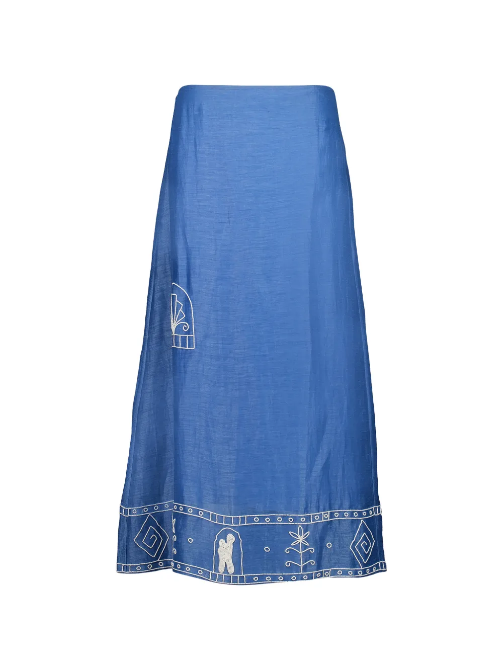 ALEMAIS Yasmeen Maxirock mit Stickerei - Blau