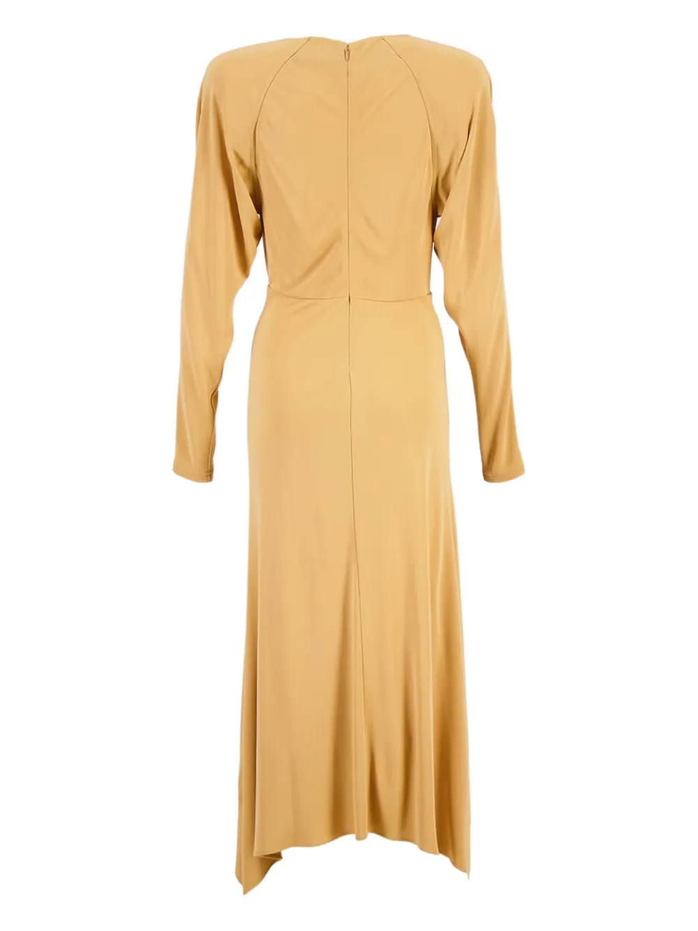 Stella McCartney long-sleeve crepe dress - Geel